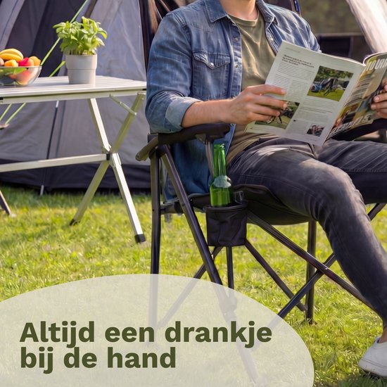 TRVLMORE Campingstoelen - Opvouwbaar - 120KG Draagvermogen - Incl. Draagtas - Klapstoel - Visstoel - Kampeerstoel - Vouwstoel - Grijs