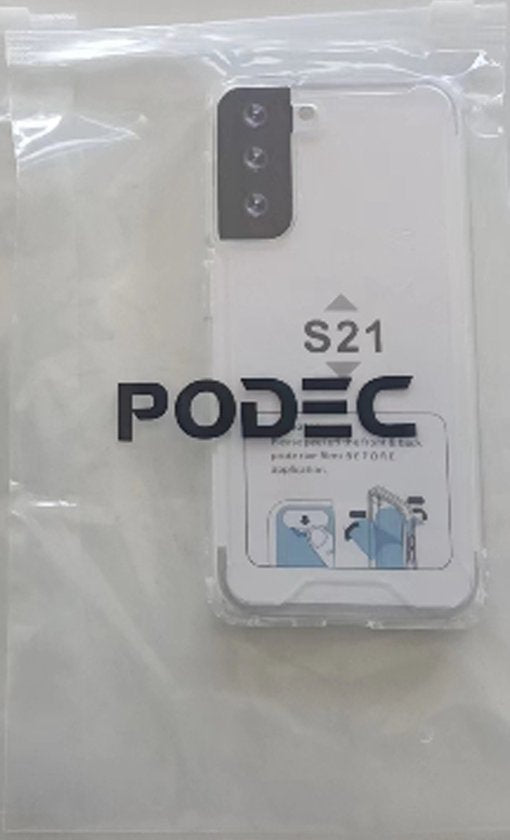 Podec Hoesje geschikt voor Samsung Galaxy S21 Doorzichtig Telefoonhoesje - Anti-Shock Case Cover met 1x Screenprotector