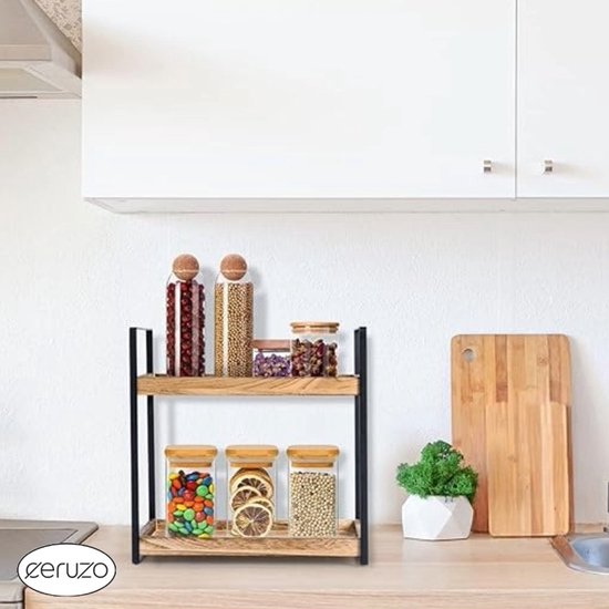 Aanrechtorganizer – Houten Badkamerrek - Keuken Organizer - Opbergrek voor Aanrecht Badkamer