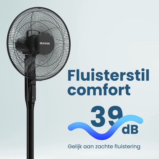 Auronic Statiefventilator - Staande Ventilator - Luchtkoeler - Vloer en tafelventilator - 3-in-1 - 12 Snelheden - Stille Ventilator - Fan - Met Afstandsbediening - Zwart