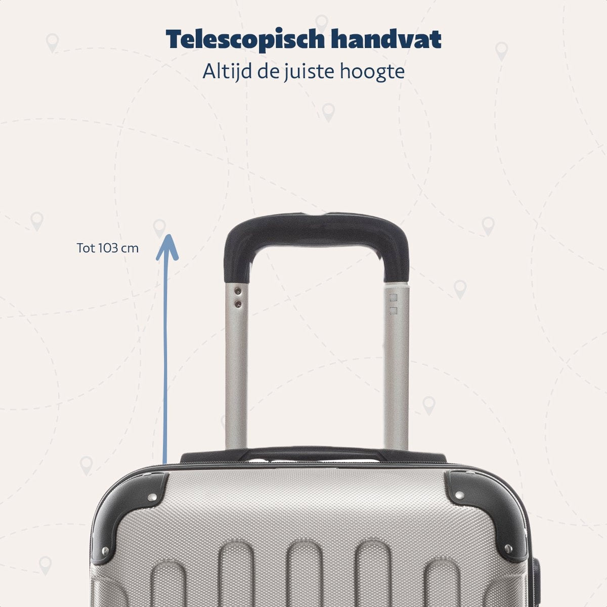 TRVLMORE Handbagage Koffer met Wielen - Cijferslot - 54x36x20cm - 38L - Champagne
