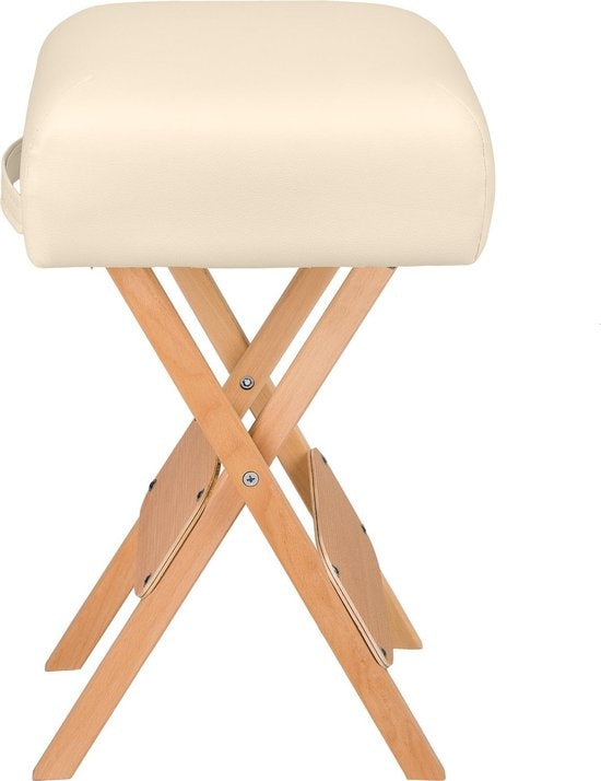 tectake - Massage Hocker met 2 rolkussens beige 400430