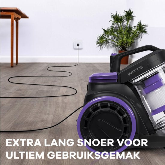 Witts Luxe Stofzuiger - Stofzuiger zonder Zak - 1200W / 30 kPa - Zwart