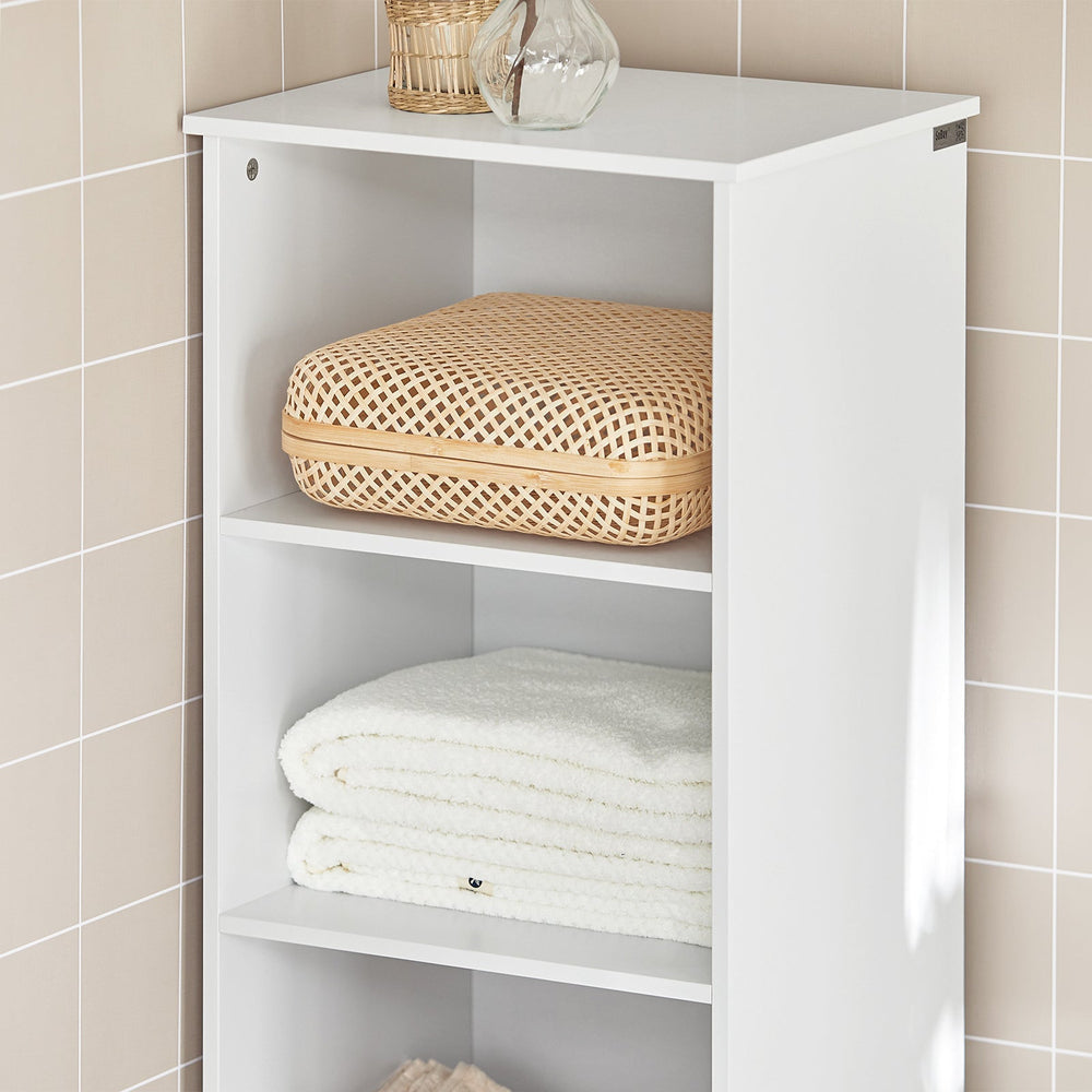 SoBuy BZR17-W Hoge Badkamerkast - Lade, Deur & Planken - Wit - 40x150x33 cm