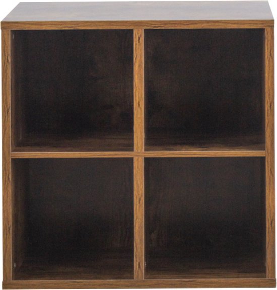 VDD Vinyl Wish - Platenkast - 4 vakken - Bruin - 34.50x70.50x70.50cm