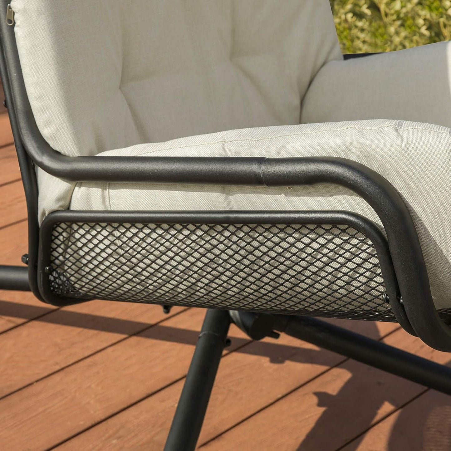 SoBuy Hangstoel incl. Frame - Max. 150 kg - 103 x 125 x 190 cm - Créme