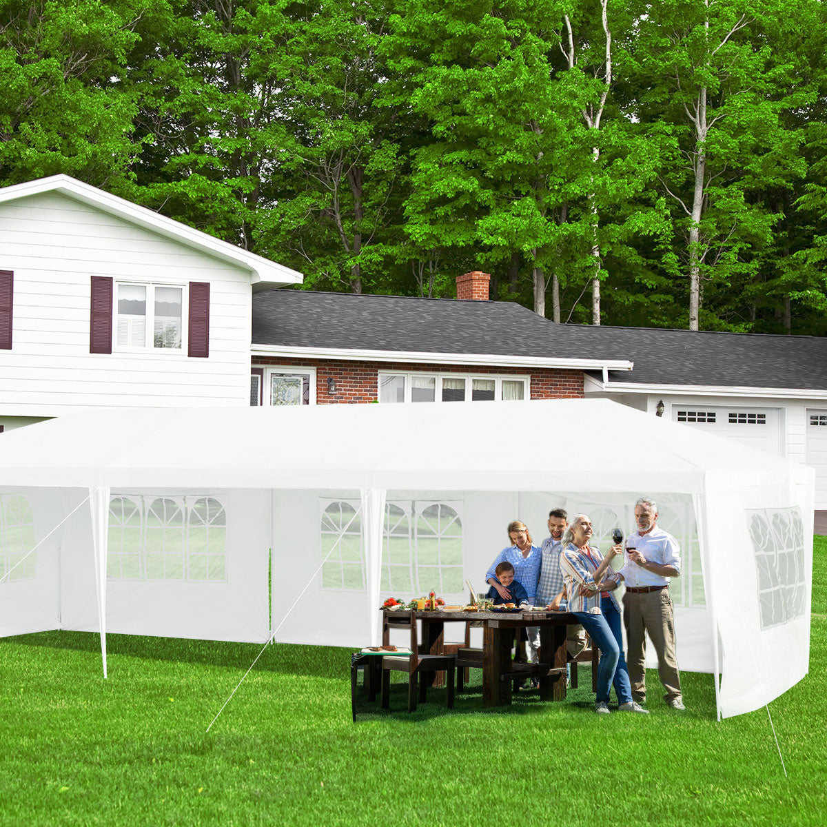 Coast Partytent - Paviljoen - 5 Zijwanden - Waterdicht - 300 x 900 cm - Wit