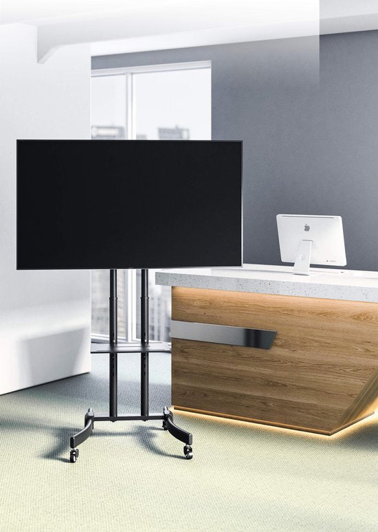 Tv standaard beurs statief - verrijdbaar hoogte instelbaar en kantelbaar - 171 cm hoog