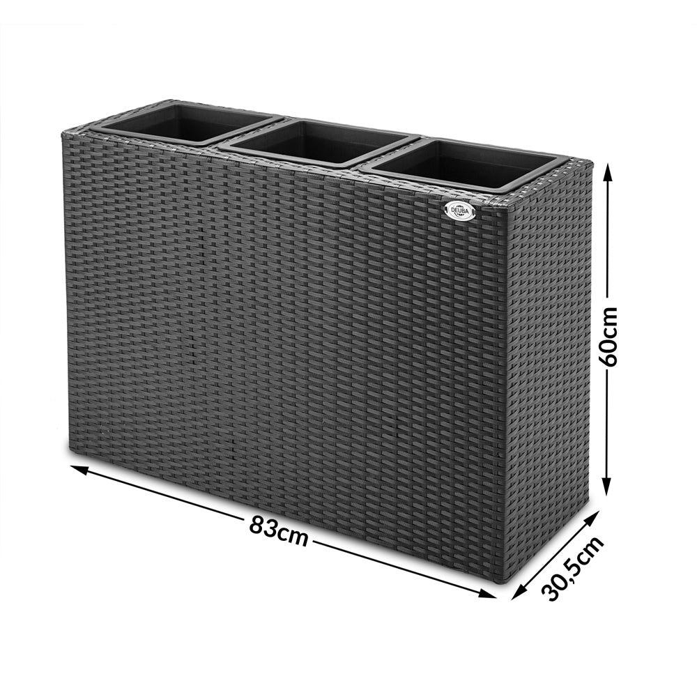 Casaria Staande Plantenbak – met Waterafvoer 83x30,5x60cm - Zwart
