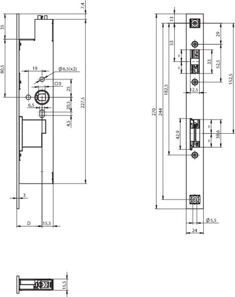 ASSA ABLOY N1920 Paniekdeurslot – Doornmaat 40 mm – Voorplaat RVS 24 x 270 mm – Rechthoekig