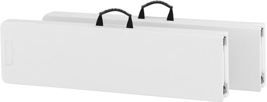 tectake® Set van 2 Inklapbare Bankjes - Tuinbankjes - 8 Personen - Bierbank - Draagbare Banken voor Campingtafel - Biertafel - Picknicktafel - Tuintafel - 500kg Draagkracht per Bank - Wit