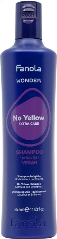 Fanola Wonder No Yellow Shampoo - Neutraliseert gele tinten in blond haar - 350 ml