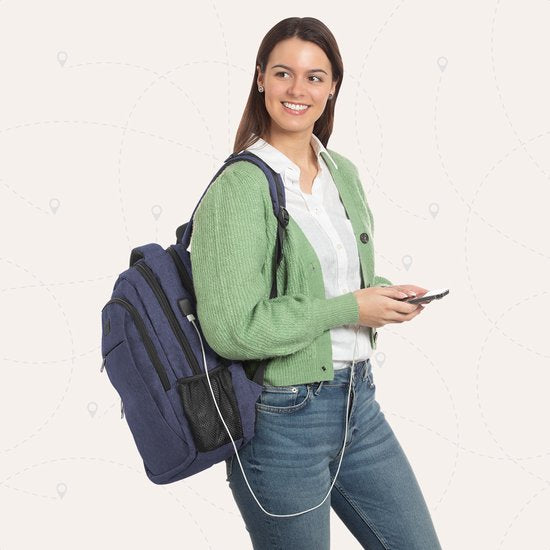 TRVLMORE Rugzak - 28L - 15,6 inch - Laptop Rugtas - Schooltas - Unisex - Spatwaterdicht Blauw