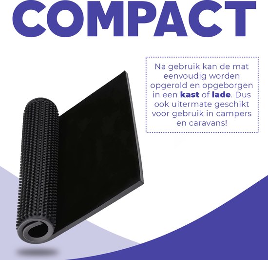 Aerend® Multifunctionele Afdruipmat – Horeca Barmat – Camper Vaatwas & Aanrecht Mat – Zwart Rubber Antislip - 30x45 CM