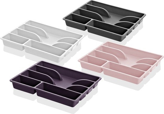 AVOID® Bestekbak Klein – Compacte Besteklade Organizer – Bestekbak voor Keukenlade – Kunststof Bestekhouder – 31x26 cm – Grijs