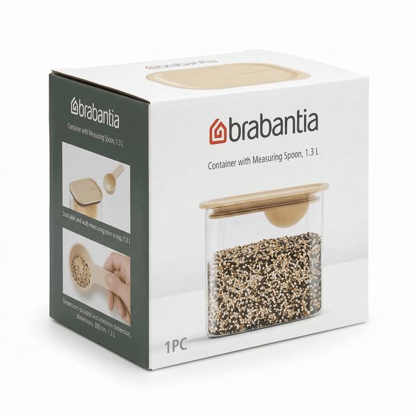 Brabantia Voorraadbakje met Maatlepel - 1,3 Liter - 12,3 x 15,4 x 10,6 cm