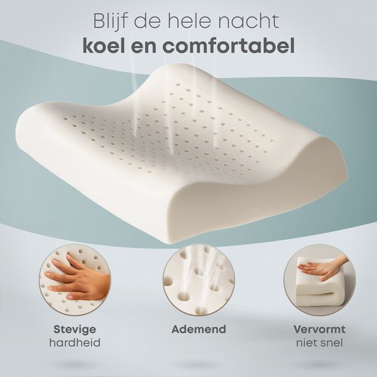 CozySense® Hoofdkussen - Orthopedisch Pillow - Ergonomisch Kussen - Traagschuim Slaapkussen - Incl. Kussensloop & Draagtas – Stevige Hardheid - voor Zij, Buik en Rug Slapers