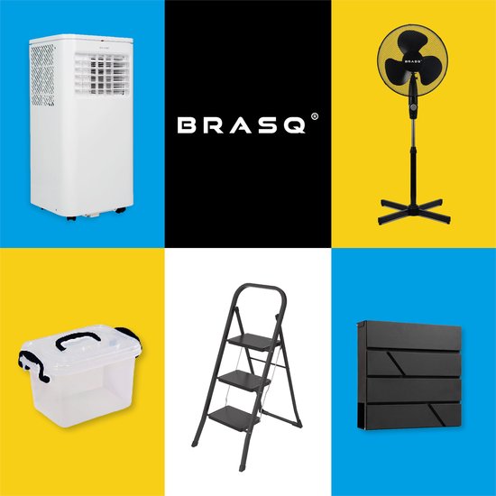 BRASQ Elektrische Terrasverwarmer staand – Tafelmodel - 1200 watt - 2 Warmtestanden – met Zwenkfunctie - Infrarood Heater – Spatwaterdicht - Verwarming Voor Binnen en Buiten - Zwart
