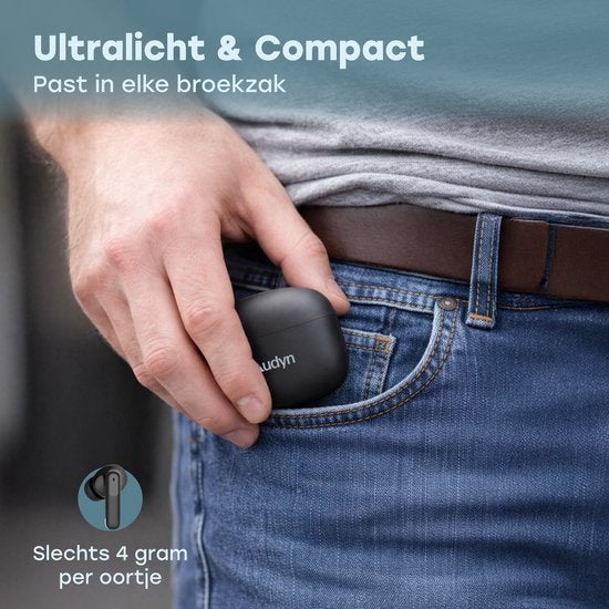 Audyn Oortjes Draadloos - Draadloze Oordopjes - Noise Cancelling ANC+ENC - Bluetooth - In-ear - Zwart - FlowTune Pro