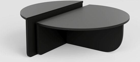 Asir Koffietafels - Set van 2 - Spaanplaat & PVC-omsnoering - Zwart