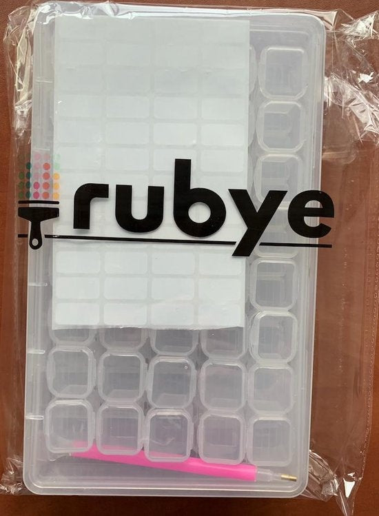 Rubye® Diamond Painting Opbergdoos - Sorteerdoos - Diamond Painting Volwassenen - Pennen - Pincet - Opbergbox 84 Vakjes