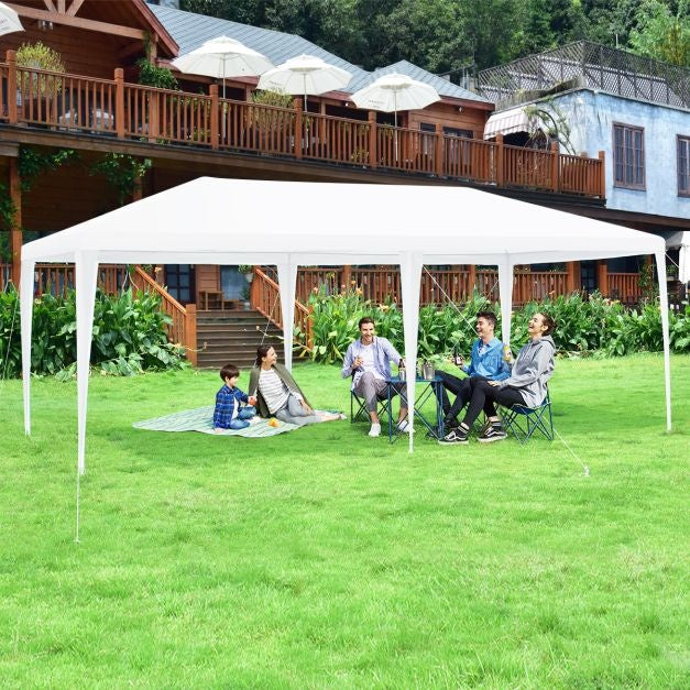 Coast Tuinpaviljoen Feesttent - 6 Zijwanden, UV- & Waterdicht, Piekhoogte 2.5m - 6 x 3 x 2.5 m - Staal/PE - Wit