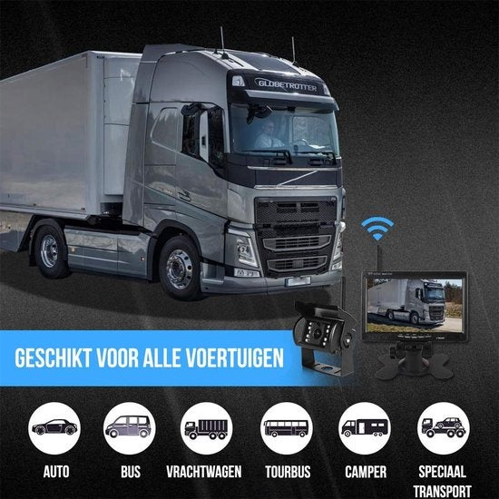Strex Achteruitrijcamera - Draadloos - 7" Scherm - Nachtzicht - Waterdicht