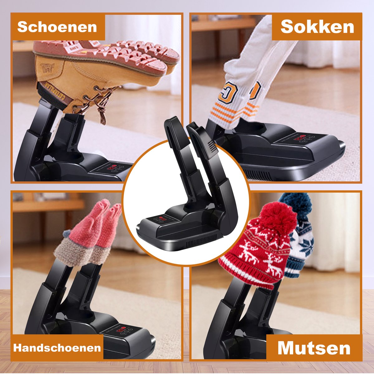 TibaGoods Premium Schoenendroger & Schoenverfrisser - Ozone functie - Schoendroger Fresh - Droogfunctie - Inclusief 10 Geurvreters - Shoe - Zwart