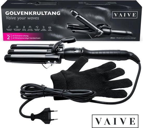 VAIVE Professionele Wafeltang 25mm – Signature Curls Edition – Waver – Golvenkrultang – Wave Krultang – Beach Waves