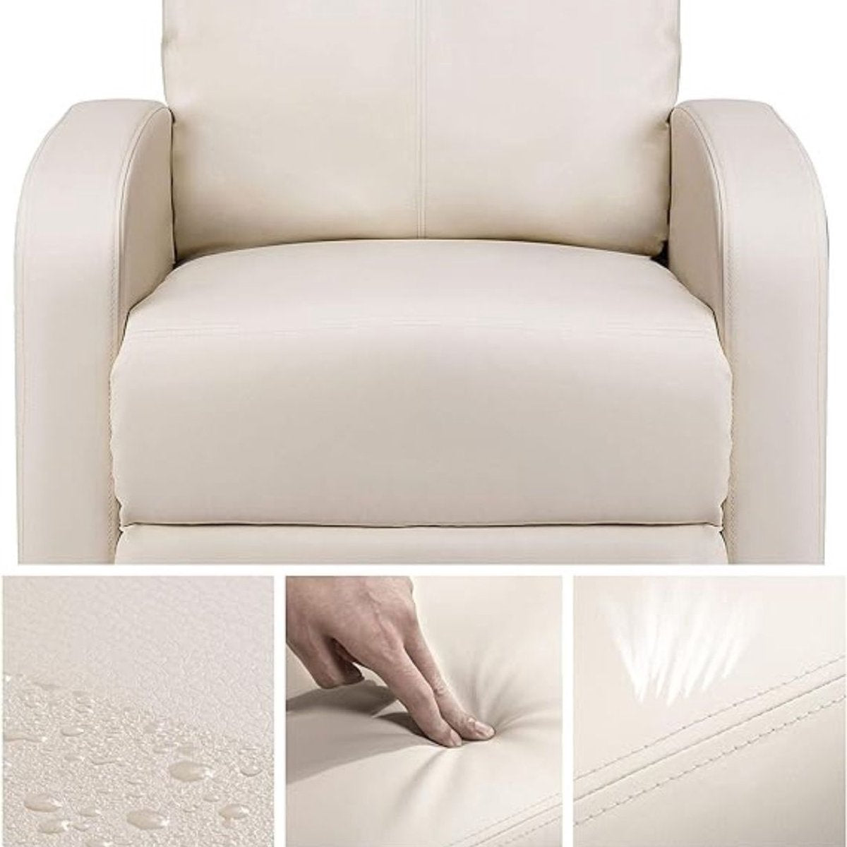 Yaheetech Relaxfauteuil - Zwart - PU Leer - Verstelbaar - 120 kg - Met Voetsteun