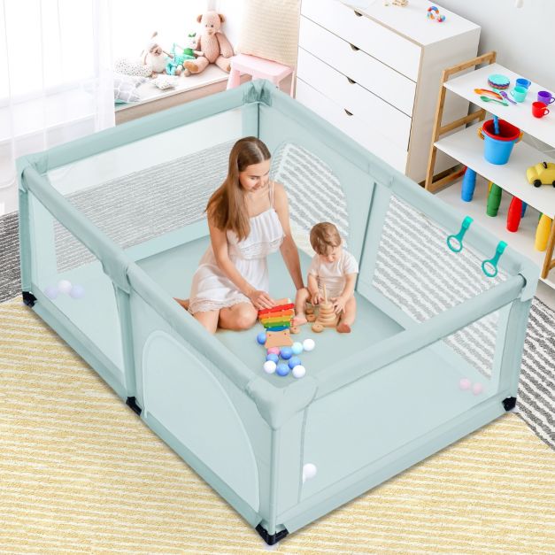Babybox – Met 50 Speelballen & 2 Deuren – 120 x 190 cm – Blauw