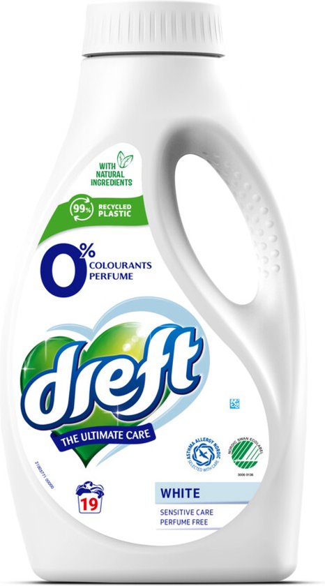 Dreft Vloeibaar Wasmiddel 0% Witte Was 19 Wasbeurten - 988 ml