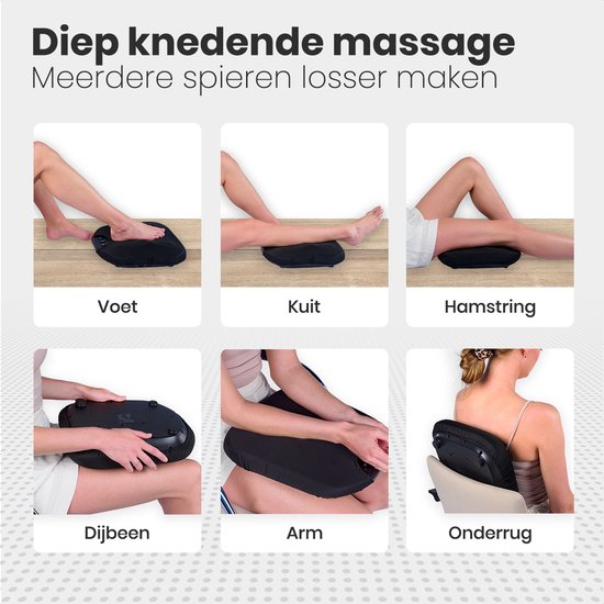 Auronic Voetmassage Apparaat – Warmtefunctie – 36,3 x 34,6 x 9 cm – Zwart