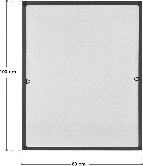 Vliegenhor / Raamhor / Hor - 80 x 100 cm - Zwart - Incl. Bevestigingsmateriaal