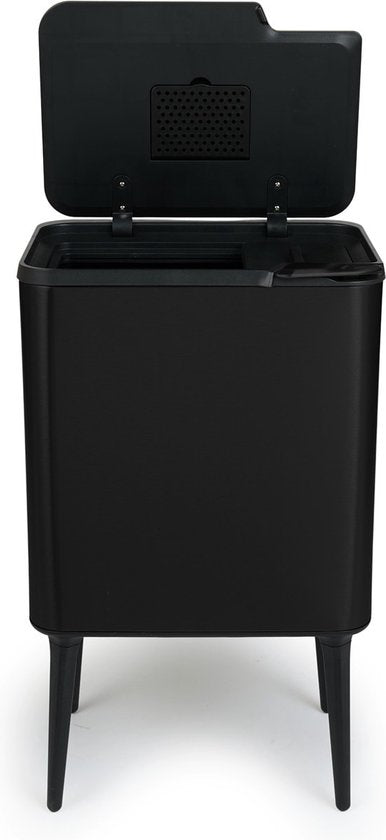 Umuzi Cleaning Push bin Prullenbak - 36 liter - Mat Zwart - 48 x 38 x 54,5 cm