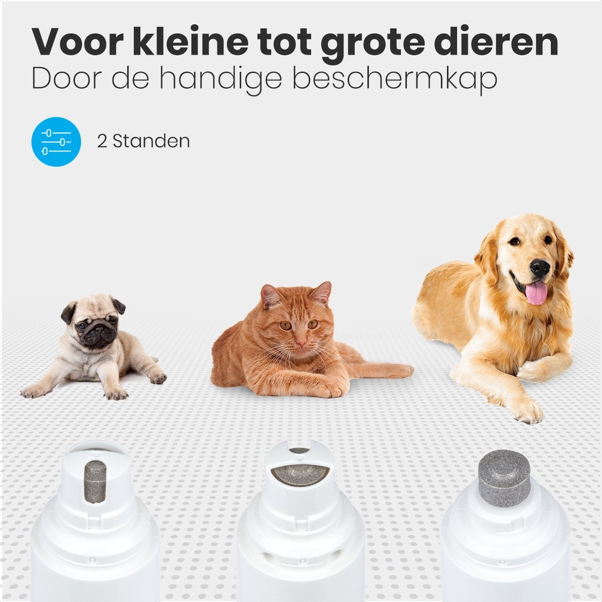 Auronic Elektrische Nagelvijl - voor Dieren - Oplaadbaar - Draadloos - Diamant Vijlkop - Hond/Katten - Wit