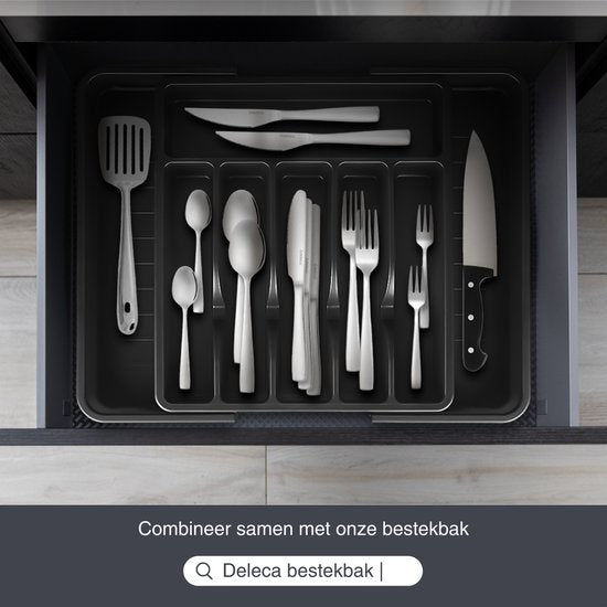 Deleca 12 Persoons Bestekset Essential (72-delig) - Lepels, Messen, Vorken, Steakmessen & Gebaksvorkjes - Vaatwasserbestendig Bestek - Glanzend Zilver / Edelstaal
