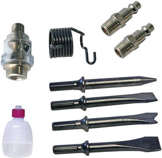 Stanley Pneumatische beitelhamerset, krachtig sloopwerk met 4 beitels, snelkoppelingen & opbergkoffer