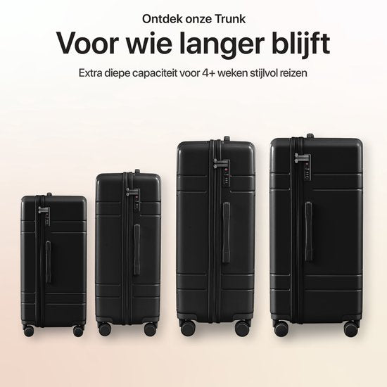 SKYCASES Classic Heritage - Grote Reiskoffer - TSA Slot - 76x52x30 cm - 100L - XL Rolkoffer - 360° geruisloze wielen - Lichtgewicht - Trolley - Zwart
