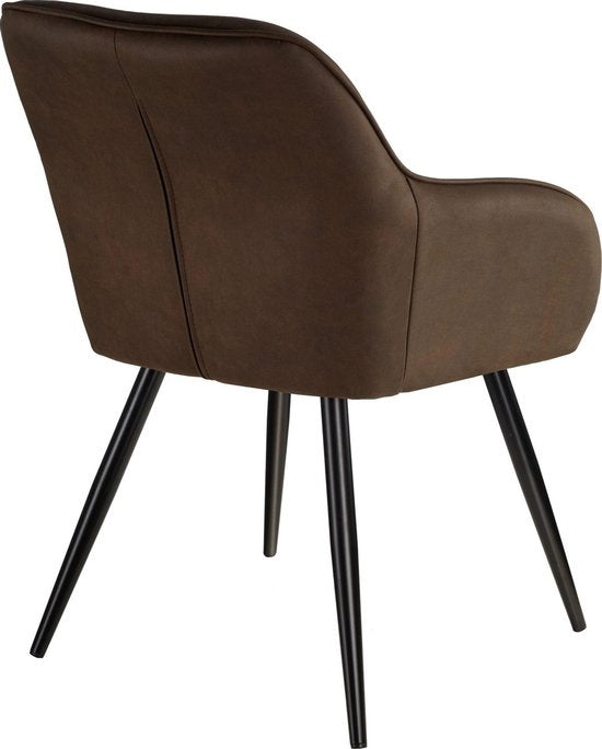 tectake® - Stoel Marilyn stof donkerbruin / zwart SKU: 403668