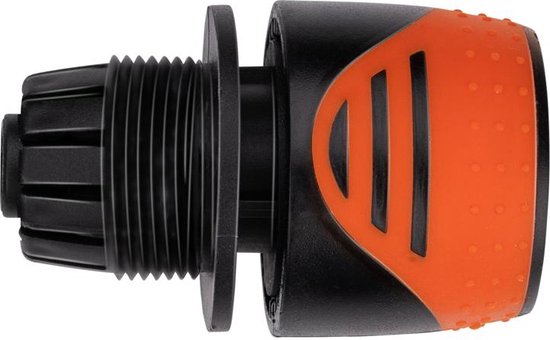 BLACK+DECKER Tuinslang Koppeling 1/2'' - Tuinslangen ⌀13mm - Geïntegreerde Waterstop - Kunststof - Zwart/ Oranje