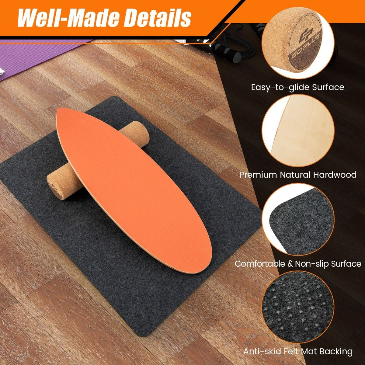 Coast Houten Balansbord - Trickboard - Incl. Kurkrol
