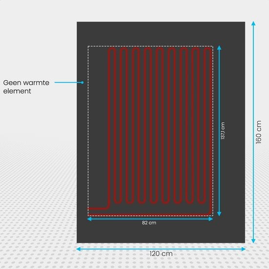 Auronic Elektrische Deken - Warmtedeken - 9 Warmtestanden - 1 Persoons - 160x120cm - Grijs