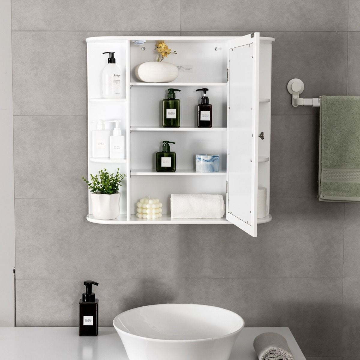 Coast Badkamerkast Met Spiegel - 65 x 17 x 64 cm - Wit