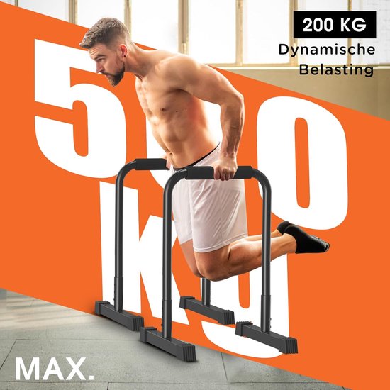 DH FitLife Dip Bars | Dip Stang & Verstelbaar Dip-Station 80-90 cm | Parallettes voor Calisthenics en Krachttraining | Stabiel en Veilig | Indoor en Outdoor Fitnessapparatuur