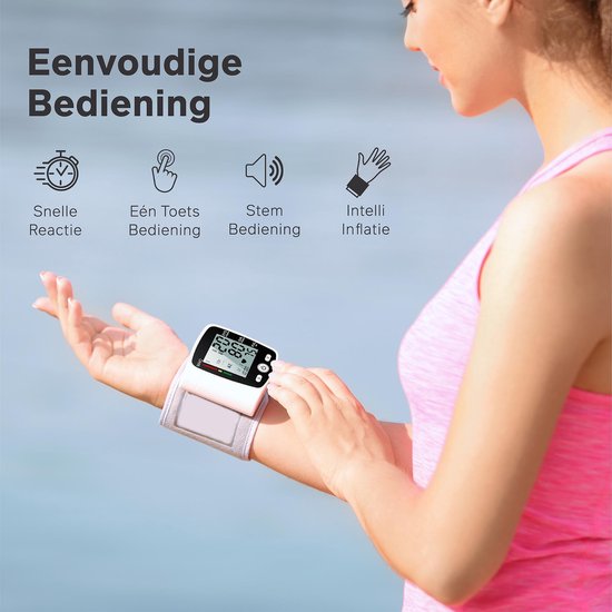 Bintoi® BXE100 - Bloeddrukmeter Pols - Hartslagmeter - USB Oplaadbaar - Incl. Opbergcase - 2 Gebruikers