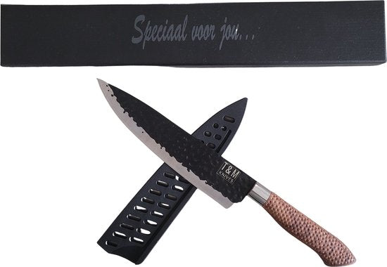T&M Knives Japans Keukenmes Woods 32cm - Lichtgewicht Japans Koksmes Gehamerd Staal - Inclusief Cadeaubox