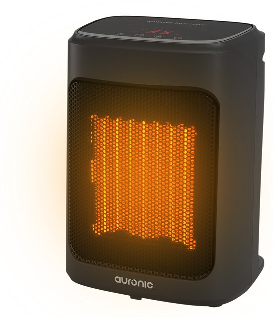 Auronic Ventilatorkachel Digitaal - Keramische Kachel - Draagbaar - 2000W Heater - Zwart