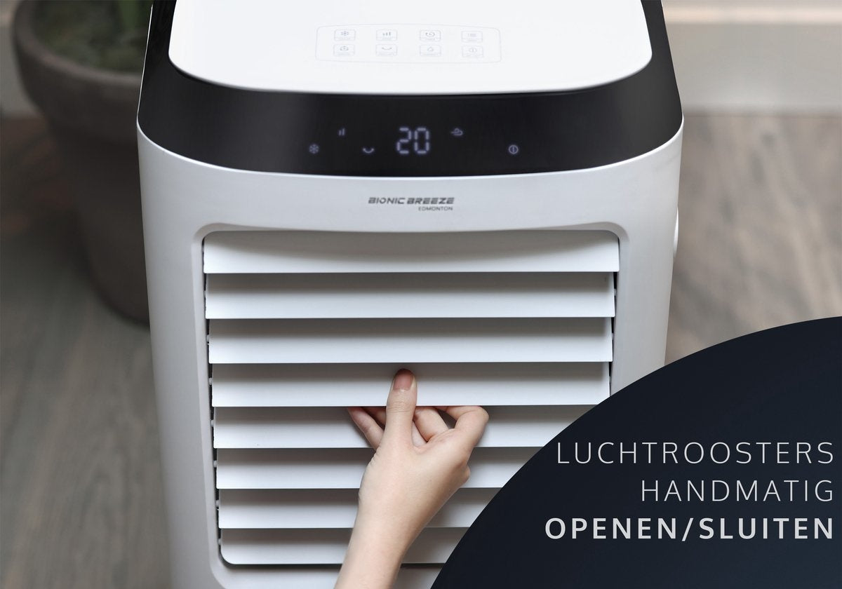 JAP Appliances Edmonton - 4 in 1 Aircooler, Ventilator, Ionisator en luchtbevochtiger - Met afstandsbediening en timer - Inclusief 2 koelelementen - Mat wit