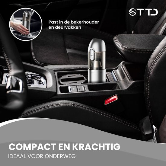 TTD® Premium Auto Stofzuiger Draadloos en Oplaadbaar - 17.000 Pa - Kruimeldief Snoerloos - Handstofzuiger - Blazen & Zuigen - Hittebestending - Compact design - Met HEPA-filter